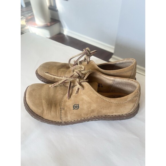 Born Sahara Size 7.5 38.5 Brown Nubuck Leather Driving Oxford Moccasins - Picture 1 of 10